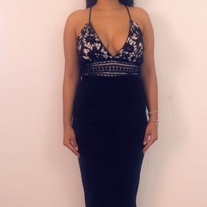 Black and white floral jumpsuit